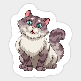 Cat Retro Distressed Style Vintage Sticker